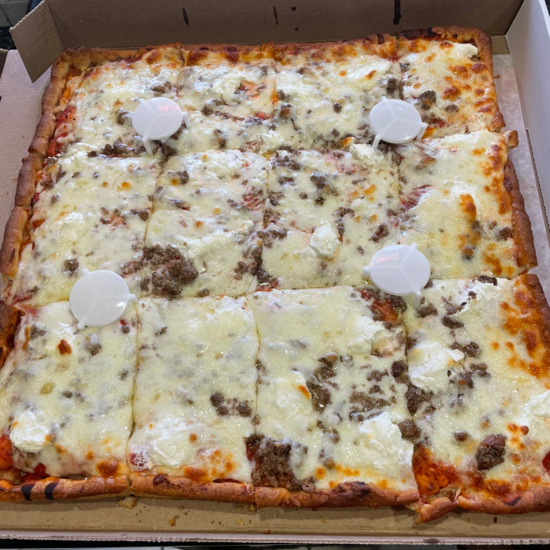 Order Lasagna Sicilian Pizza - 12 Cut food online from Michelangelo's Pizza store, East Brunswick on bringmethat.com