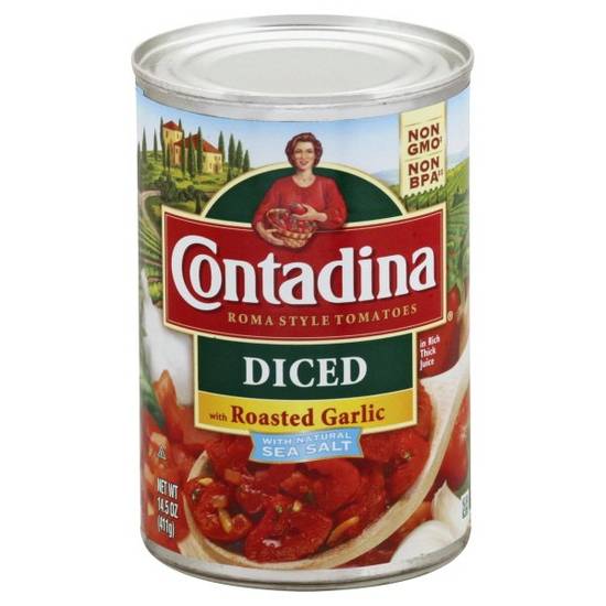 Order Contadina Diced With Roasted Garlic Tomatoes food online from Deerings Market store, Traverse City on bringmethat.com