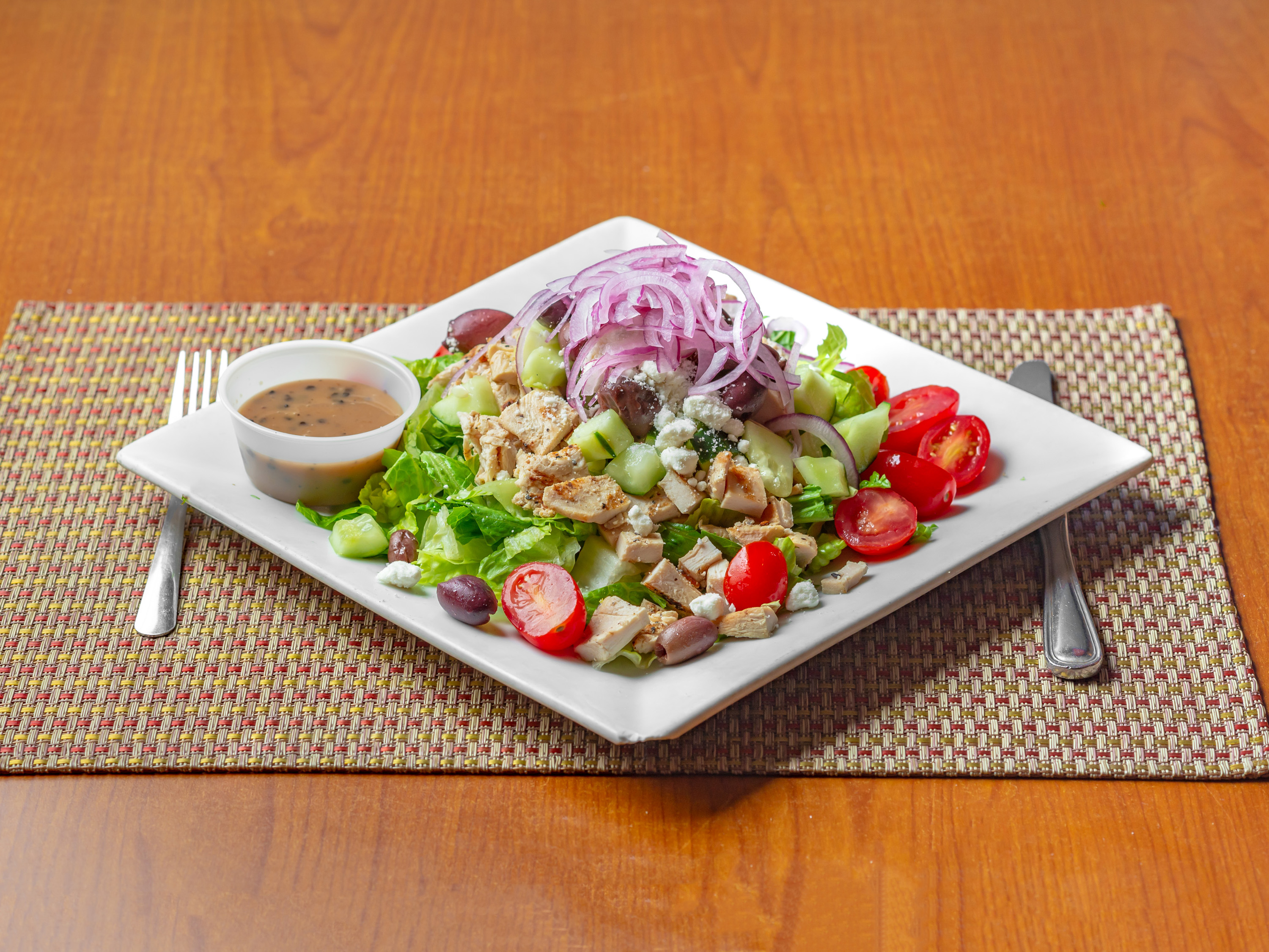 Order Greek Salad food online from Bernards Cafe store, Bernardsville on bringmethat.com