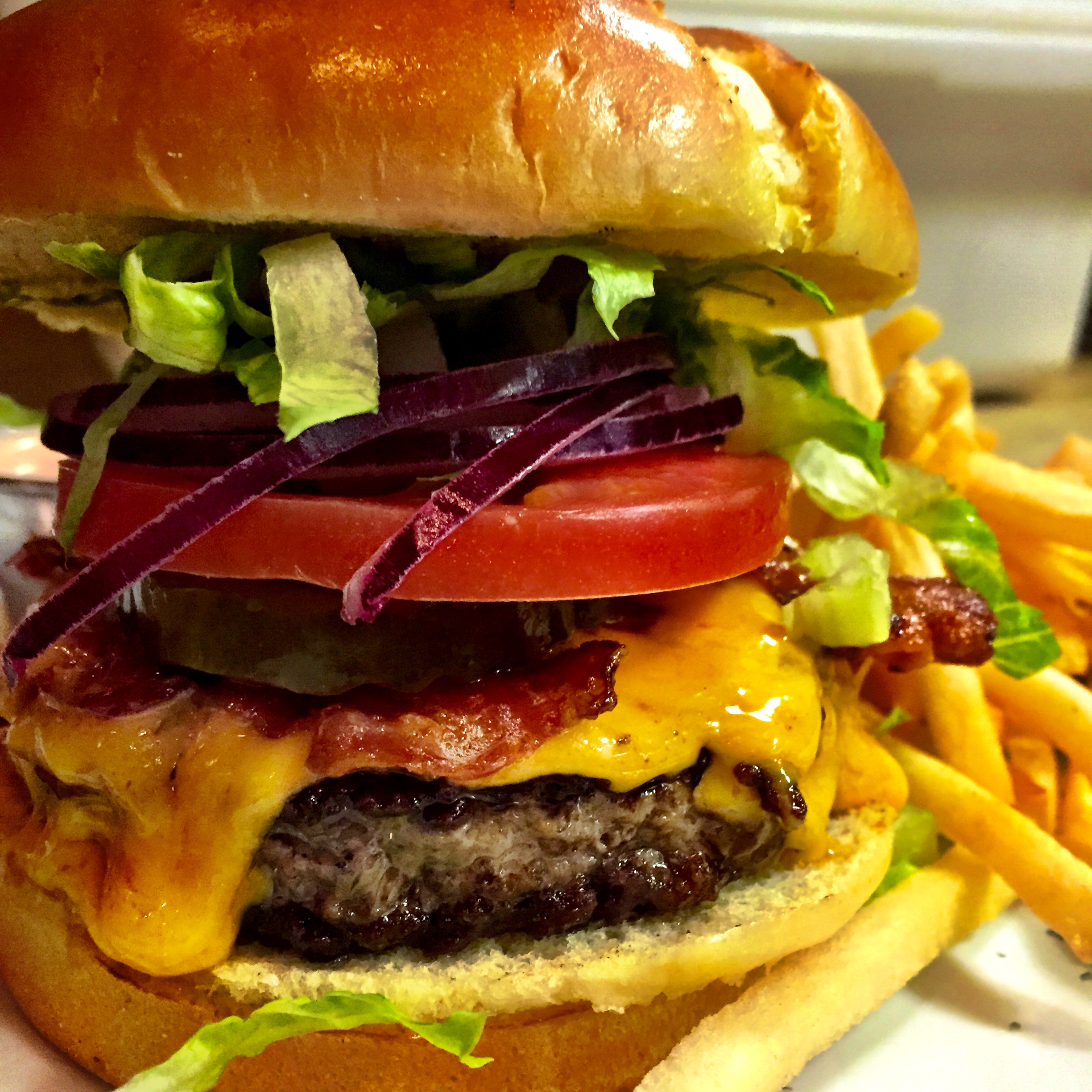 Order The Great American SteakHouse Burger  food online from Tomato tomato pizzeria & pour house store, Stamford on bringmethat.com