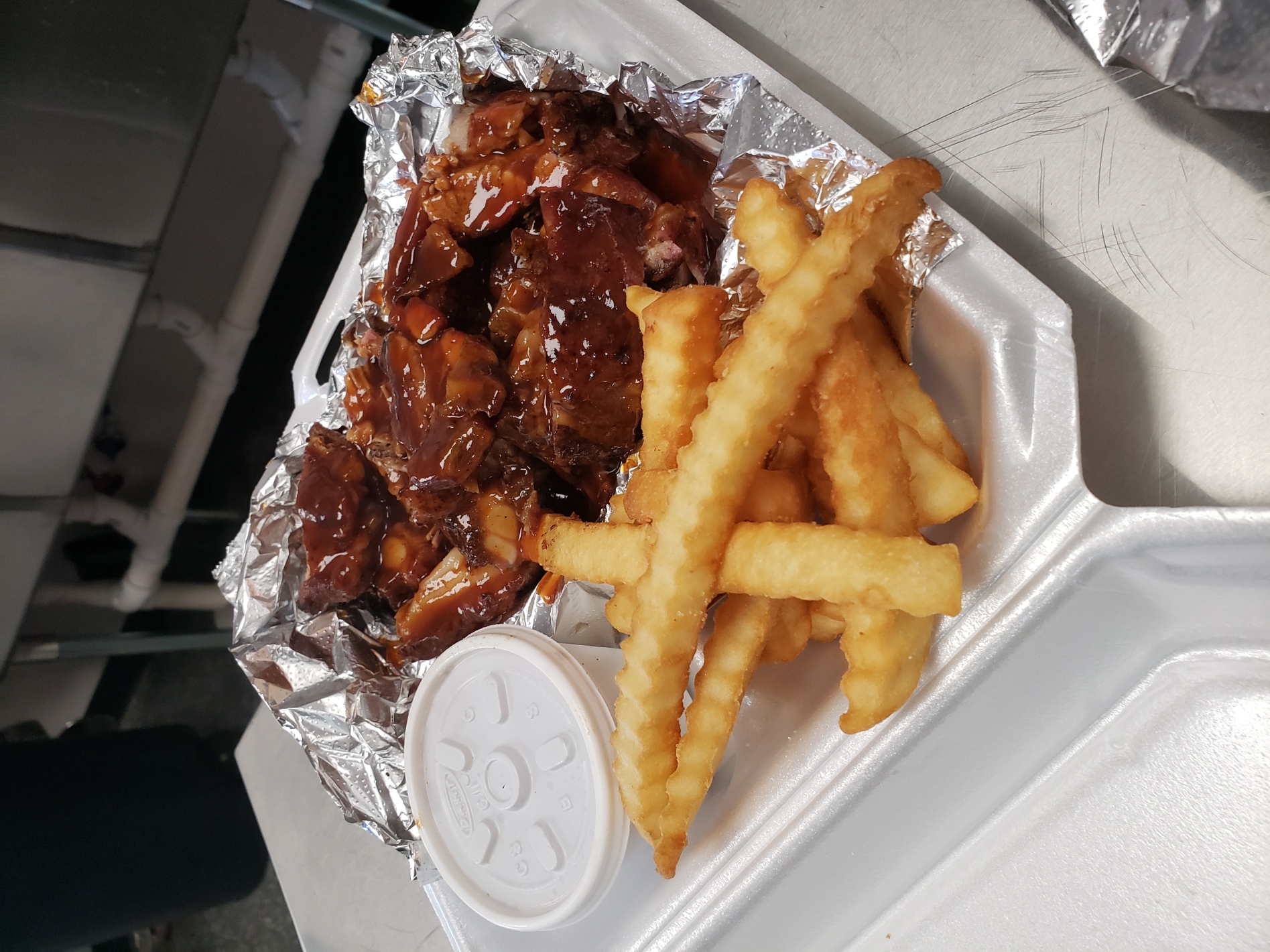 Order Rib Tip Dinner with fries food online from Boonie Mac Shack store, Zion on bringmethat.com