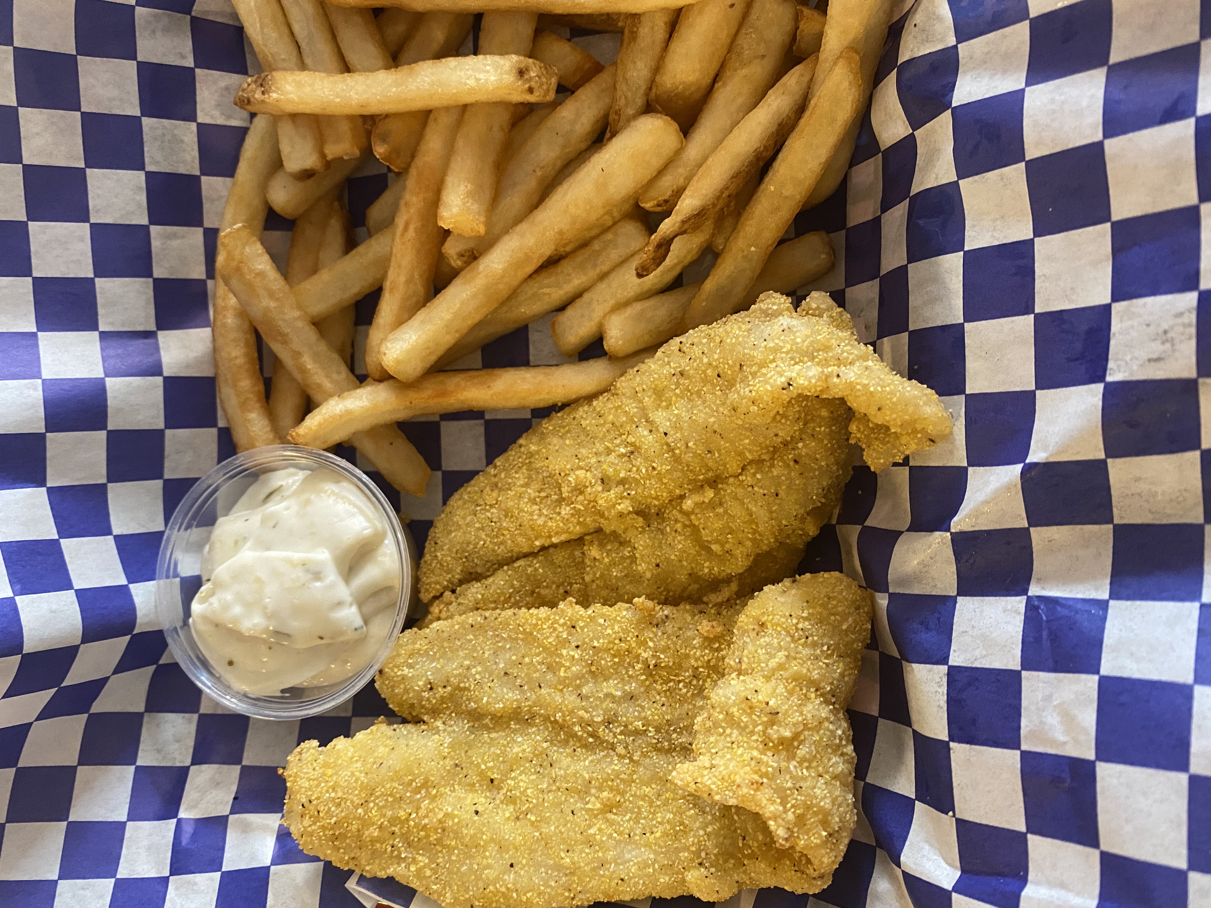 Order 2pc - Catfish Fillet with Fries food online from Chole Mexican Restaurant store, Glenwood on bringmethat.com