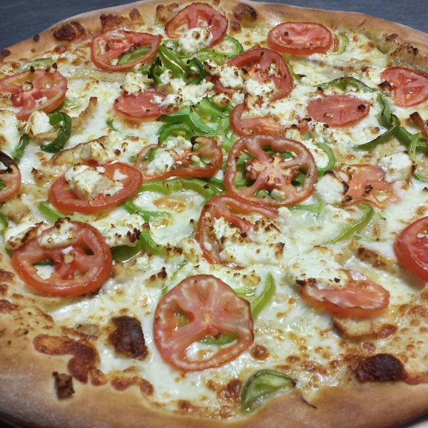 Order Greek Pizza food online from Asparagus pizza store, Los Angeles on bringmethat.com