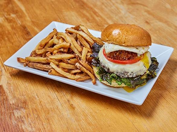 Order House Angus Burger food online from Sabrina Cafe store, Wynnewood on bringmethat.com