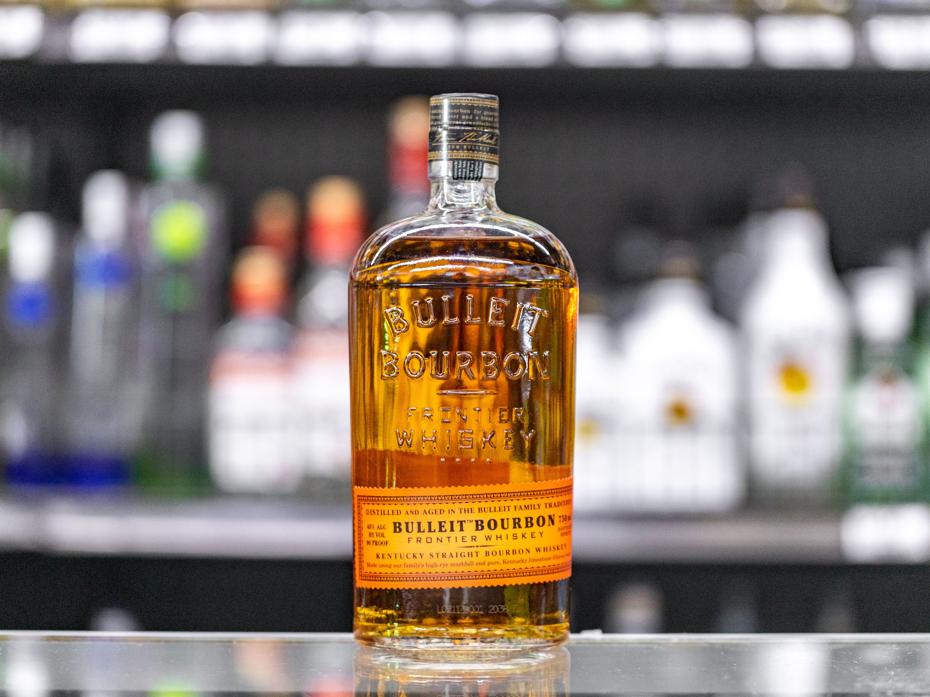 Order Bulleit Bourbon Frontier Whiskey Kentucky Straight  food online from Eagle Liquor Beer & Wine Market store, Los Angeles on bringmethat.com