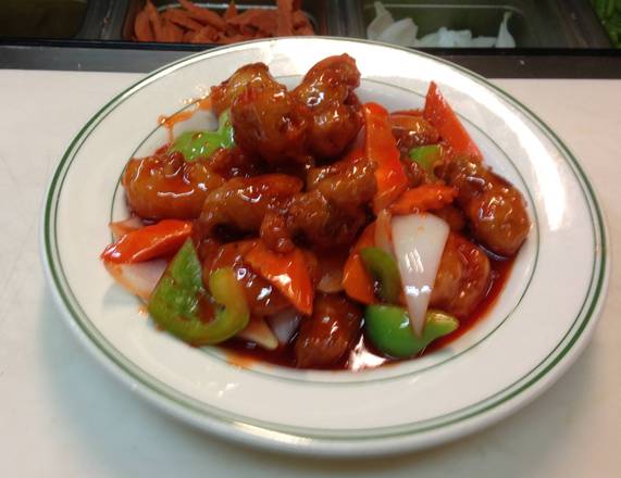 Order P1. Sweet and Sour Pork 甜酸肉 food online from Jade Restaurant & Lounge store, Seattle on bringmethat.com