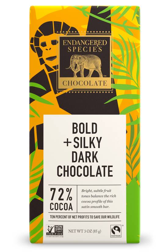 Order Endangered Species Chocolate 72% Dark Chocolate Chimp Bar (3 oz) food online from Rite Aid store, Yamhill County on bringmethat.com