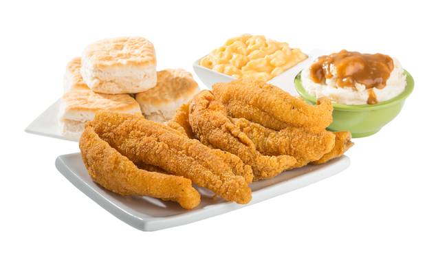 Order 8 pc. Fish Fillet, 2 Large Sides, and 4 Biscuits food online from Champs Chicken store, Mandan on bringmethat.com