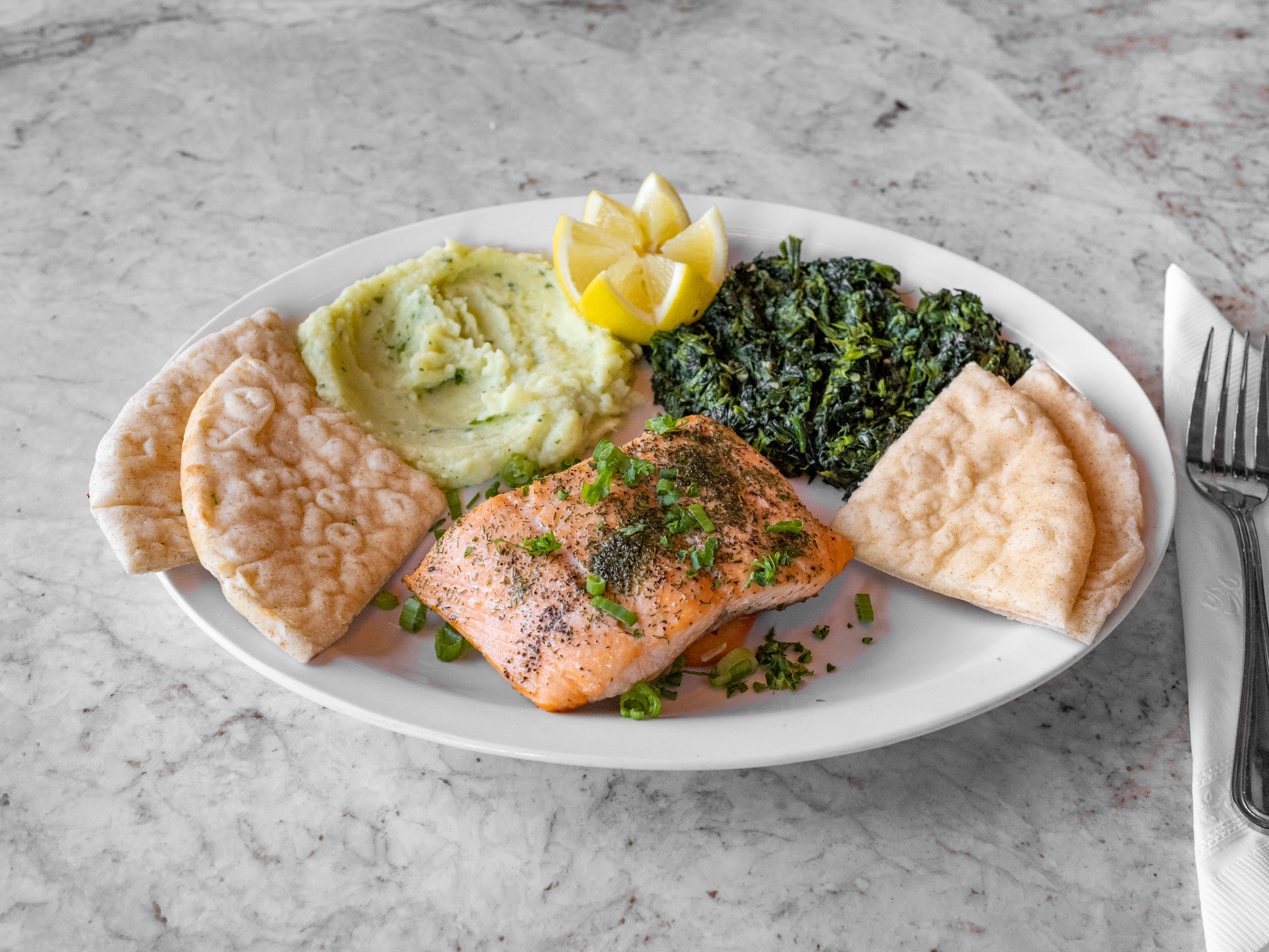 Order Cretan Salmon food online from Cafe Athena store, San Diego on bringmethat.com