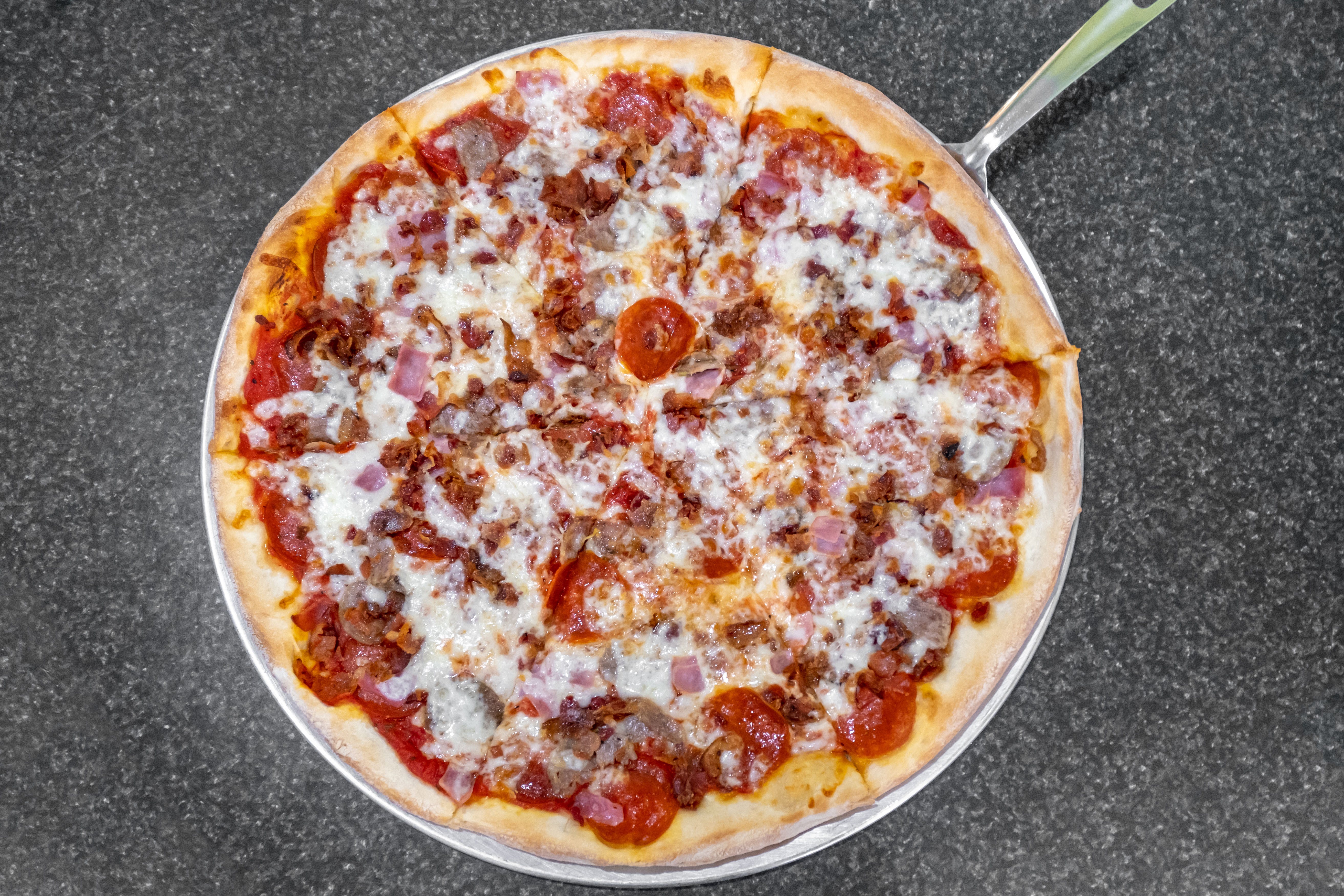 Order Meat Lovers Pizza - Small 12" food online from Brother's Pizza store, Newville on bringmethat.com