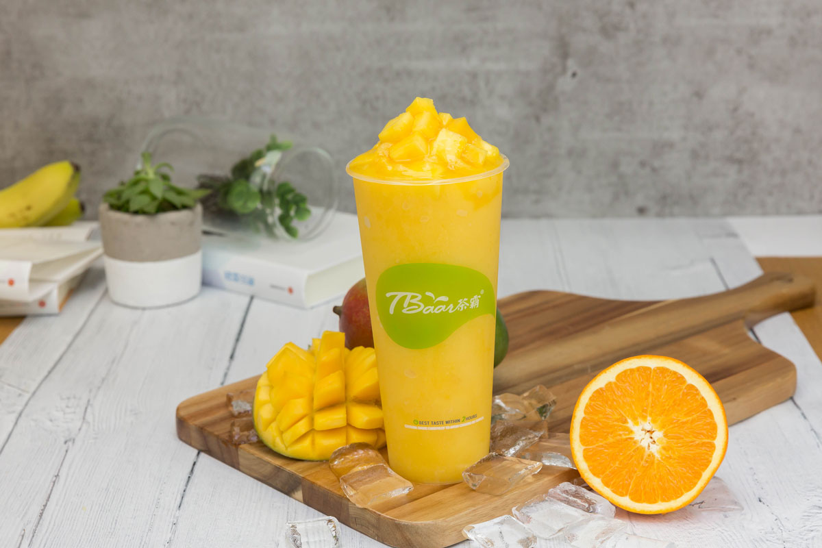 Order Mango and Orange Smoothie 茶霸柳芒冰 food online from Tbaar store, Quincy on bringmethat.com
