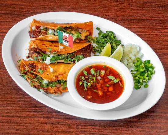 Order Birria Tacos food online from El Pariente Mexican Grill store, White Bear Lake on bringmethat.com