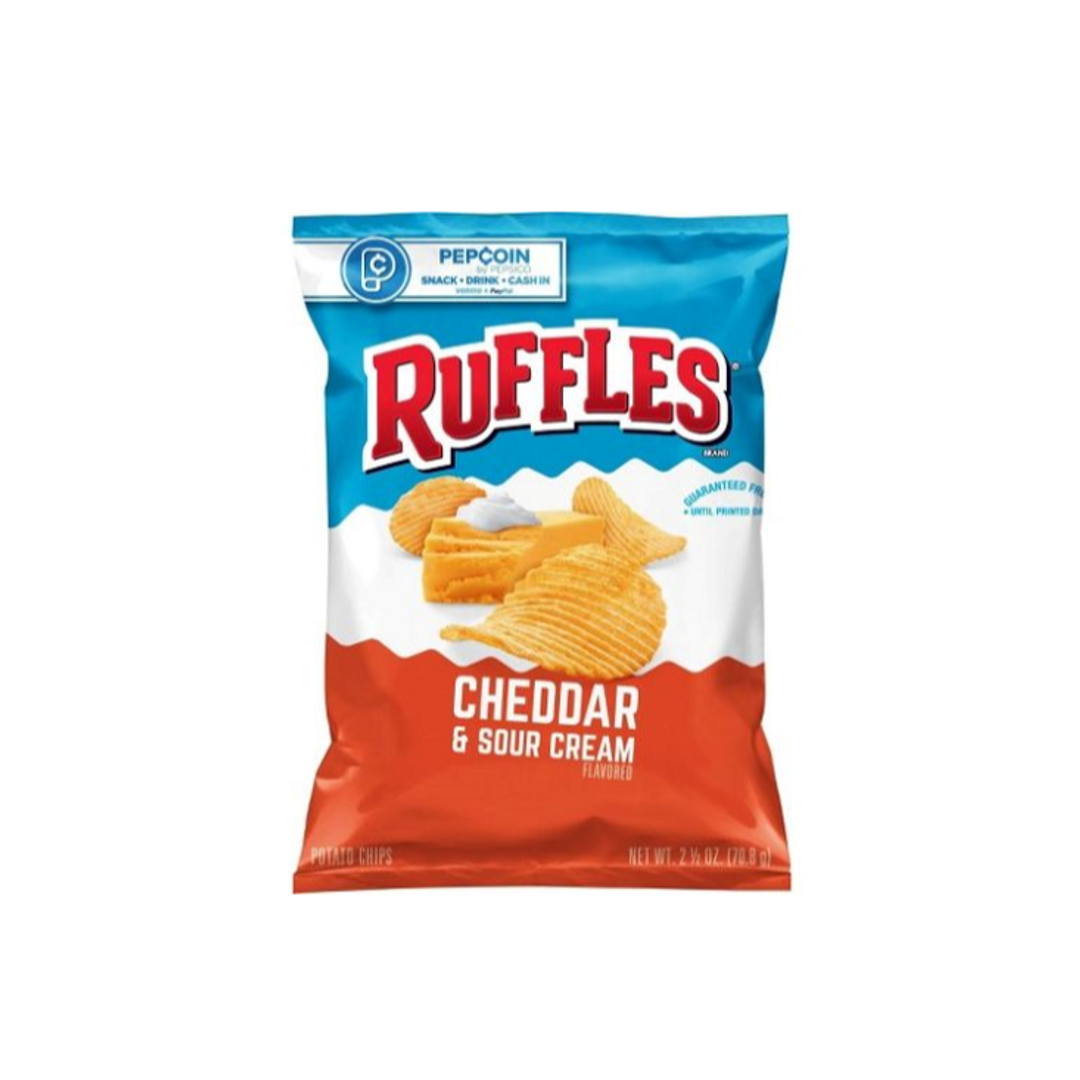 Order Ruffles Cheddar & Sour Cream 2.5 Oz food online from Rebel store, Las Vegas on bringmethat.com