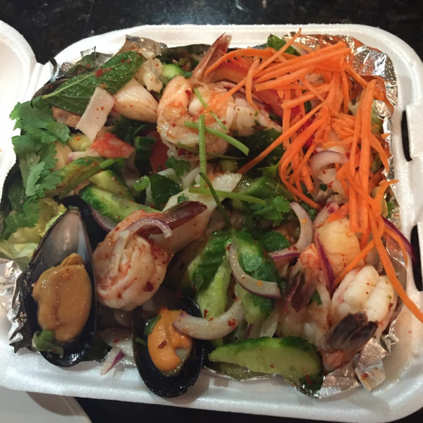 Order Seafood Salad food online from Khun Moo Thai Kitchen store, Northridge on bringmethat.com