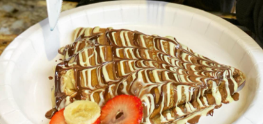 Order Triple Fountain Chocolate with Bananas and Strawberry crepes food online from Mariposas store, Houston on bringmethat.com