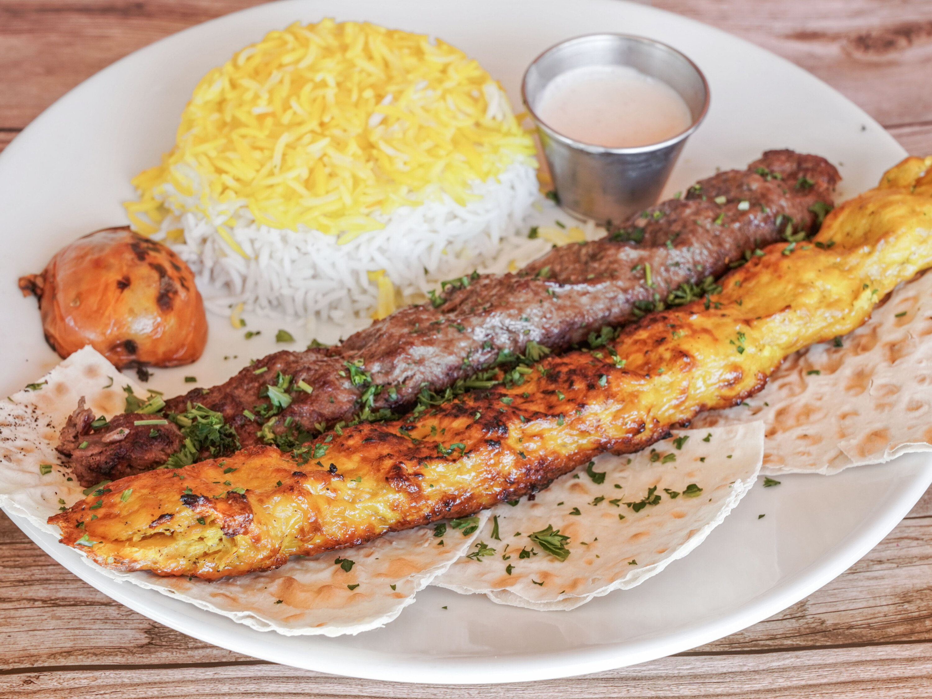 Order Ground Beef Kabob food online from Santour Kabobery store, Simi Valley on bringmethat.com