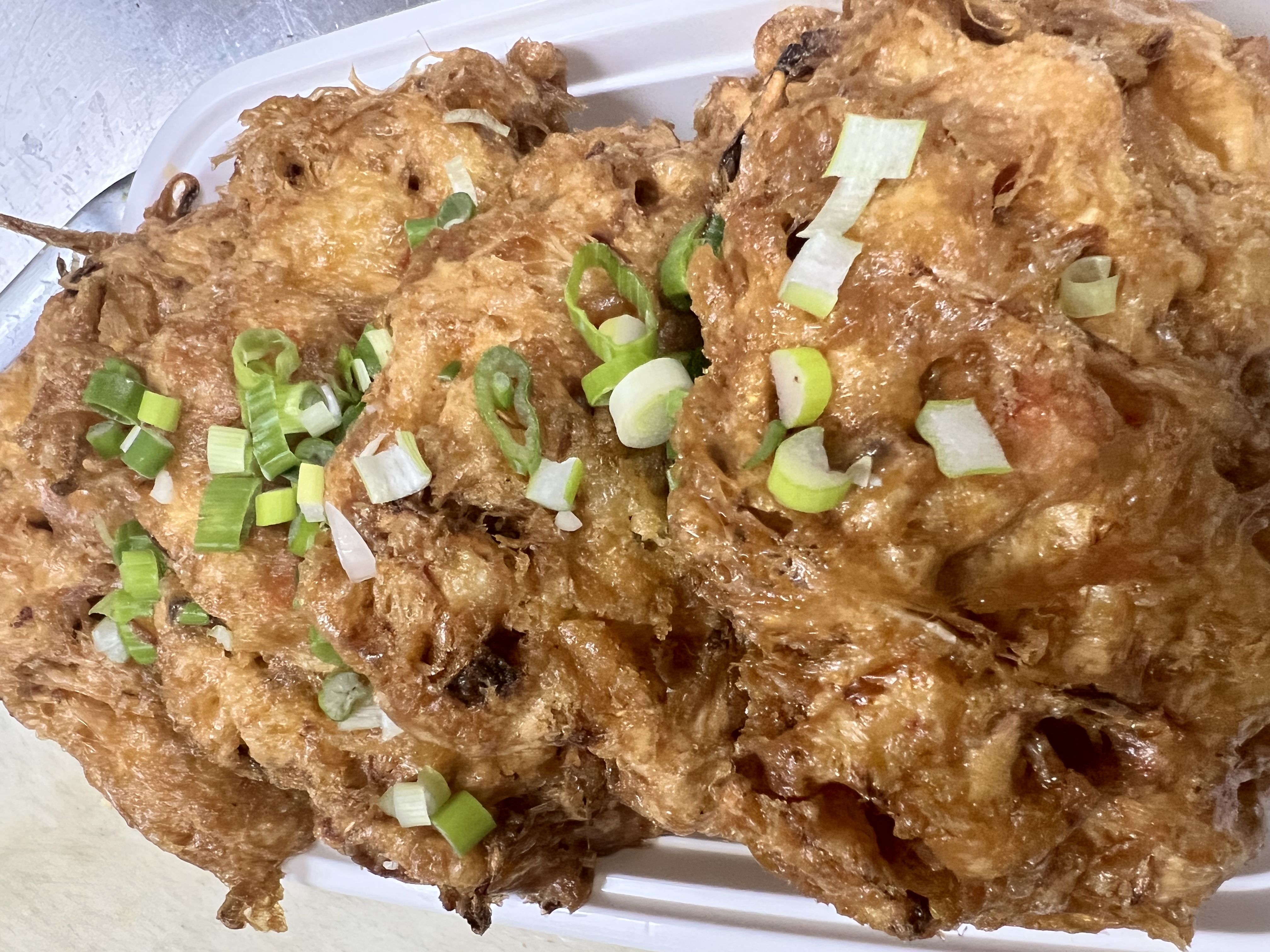 Order 111. Combo Egg Foo Young food online from Chinn's Chinese Restaurant store, Buffalo Grove on bringmethat.com