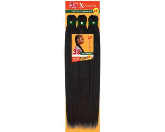Order 3X X-PRESSION PRE-STRETCHED BRAID 58″- COLOR: 1B food online from iDa Beauty Supply Store store, Middletown on bringmethat.com
