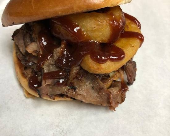Order BBQ Brisket Sandwich food online from West Coast Philly store, San Pedro on bringmethat.com
