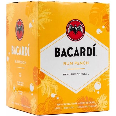 Order Bacardi Rum Punch 4 Pack 12oz Can food online from 7-Eleven store, Flagler Beach on bringmethat.com