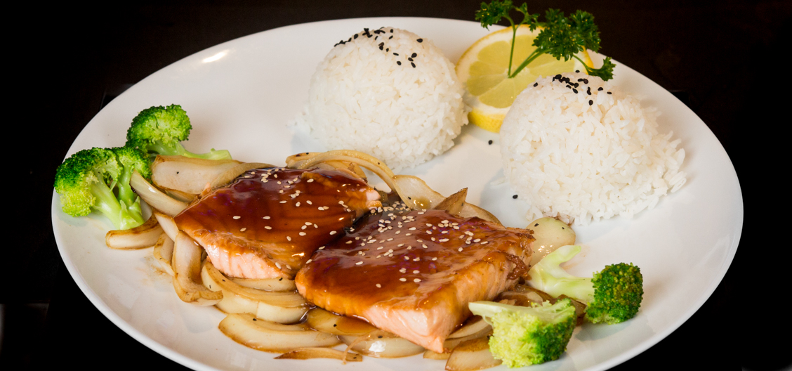 Order Salmon Teriyaki food online from Sushi Sakura Express store, Houston on bringmethat.com