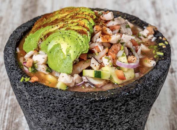 Order Molcajete (For 2) food online from Mi Fiesta Tacos and Tequila store, Summerville on bringmethat.com