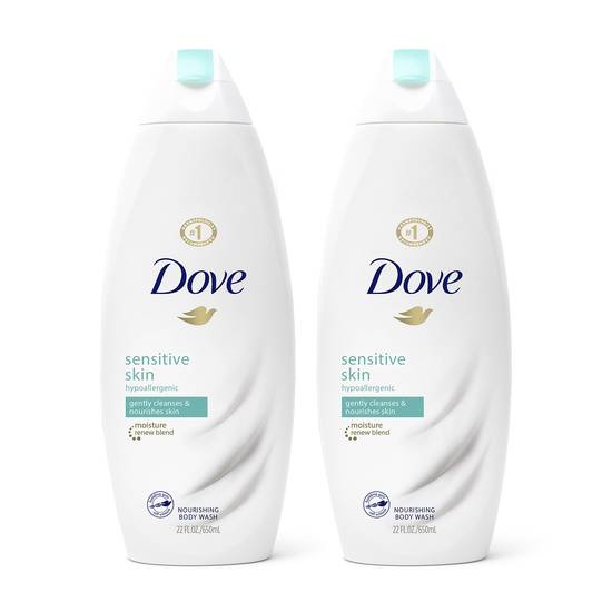 Order Dove Sensitive Skin Hypoallergenic and Sulfate Free Body Wash, 22 OZ, 2CT food online from CVS store, INGLEWOOD on bringmethat.com