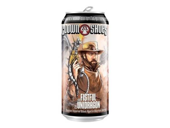 Order Clown Shoes A Fistful of Unidragon Russian Imperial Stout - 16oz Can food online from Jacob's Liquor store, Sachse on bringmethat.com