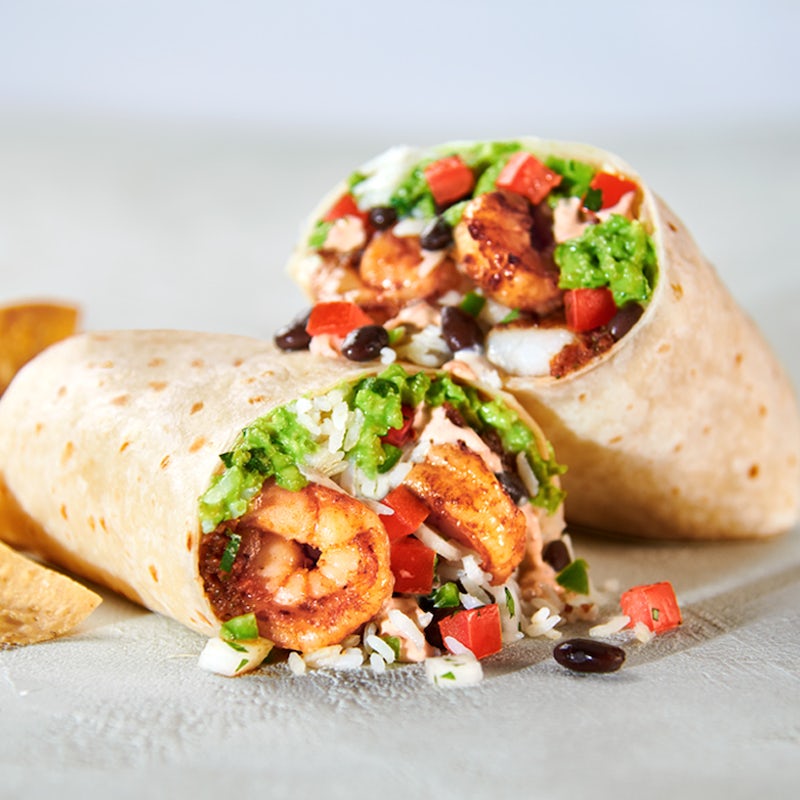 Order Ancho Citrus Grilled Shrimp Burrito food online from Rubio's Fresh Mexican Grill store, Adelanto on bringmethat.com