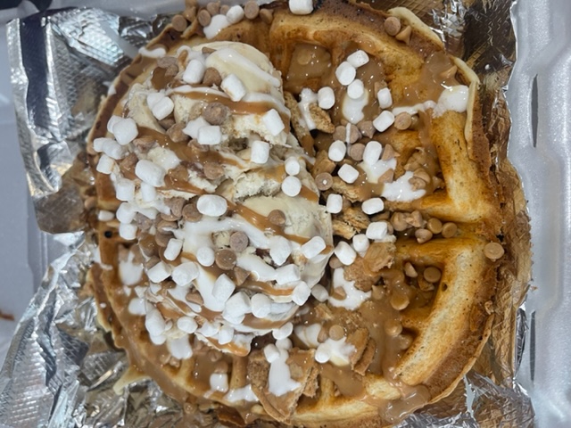 Order Waffle Sundae - Nutter Butter food online from Libby Lou Fun Factory store, Columbus on bringmethat.com