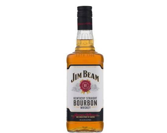 Order Jim Beam Bourbon Whiskey, 750mL bottle (40% ABV) food online from Moby Liquor store, Los Angeles on bringmethat.com