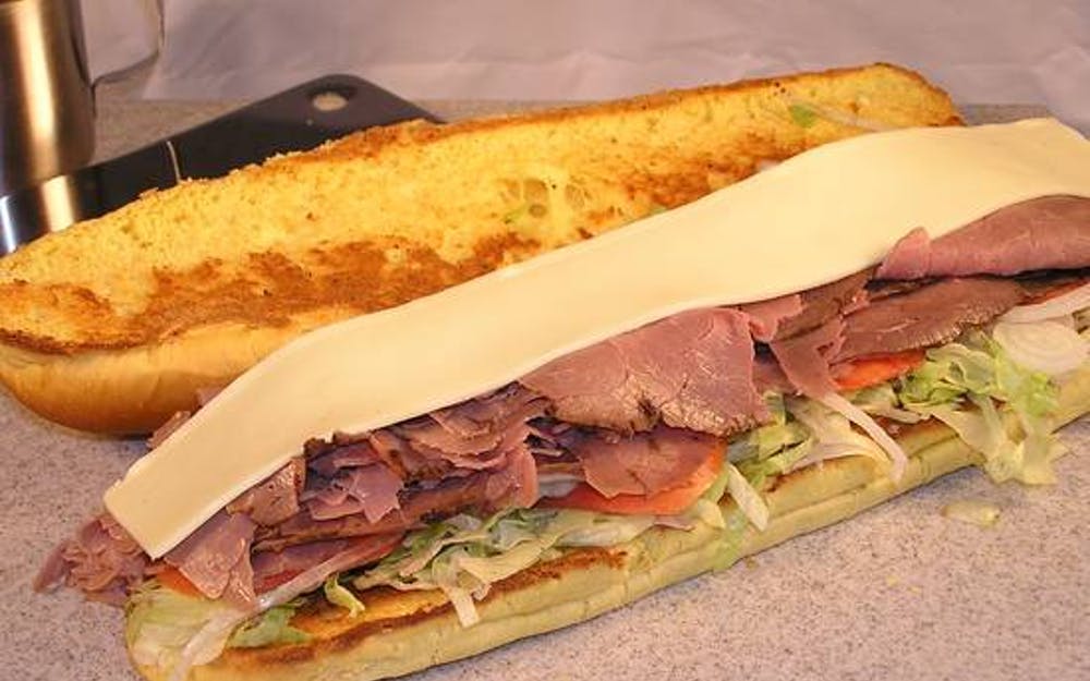 Order Roast Beef Sub - Half food online from Cal'z Pizza Subs and Chicken Wings store, Virginia Beach on bringmethat.com