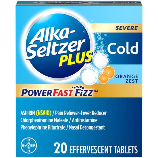 Order Alka-Seltzer Plus Severe Cold Powerfast Fizz Orange Zest Tablets (20 ct) food online from Rite Aid store, Greenville on bringmethat.com