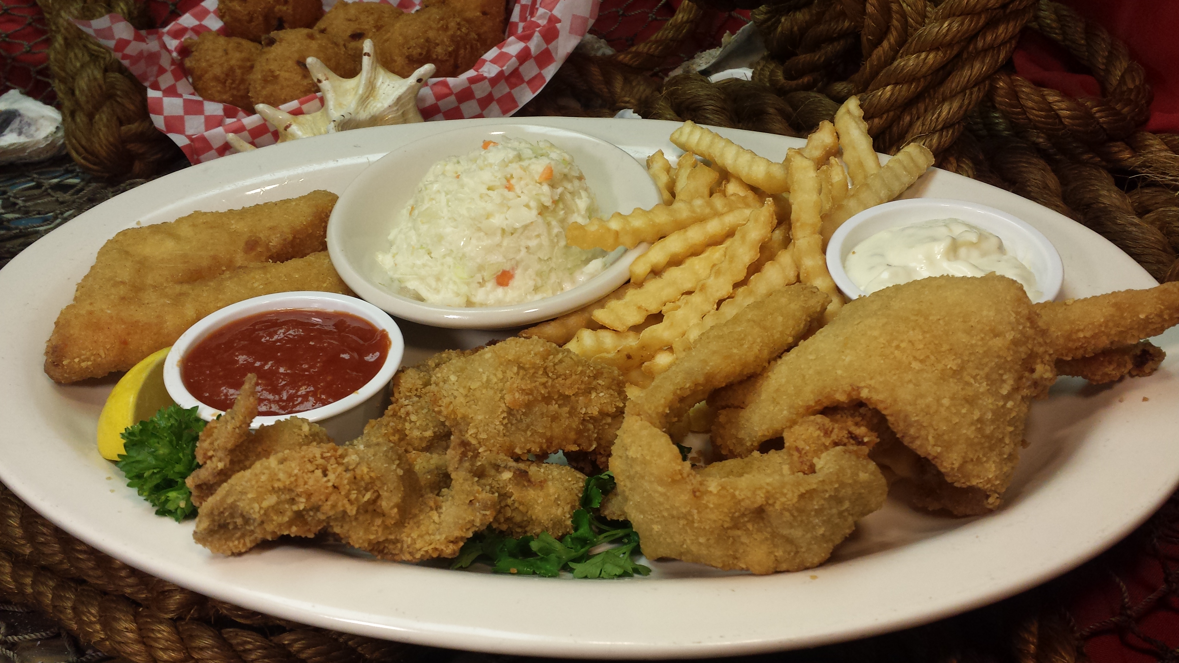 Order Any 3 Combination Platter food online from Kingfish store, Jeffersonville on bringmethat.com