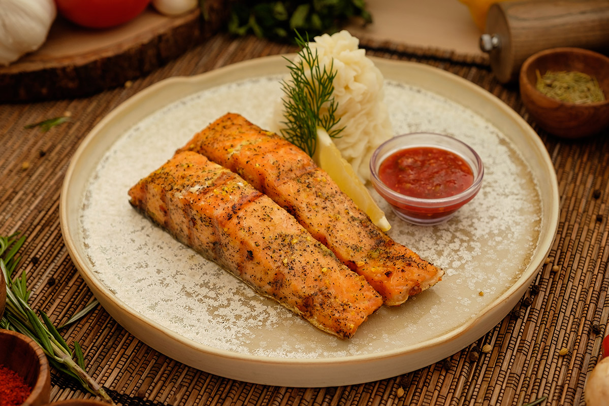 Order Grilled Salmon  food online from Jibek Jolu store, Chicago on bringmethat.com