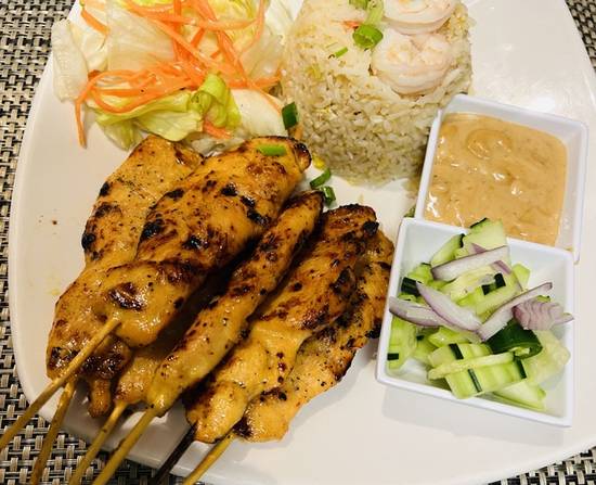Order Chicken Sa-Tay Dinner food online from Aroy Thai Kitchen store, Las Vegas on bringmethat.com