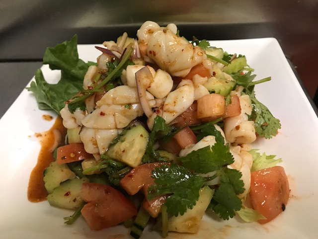 Order 22. Yum squid (squid salad)* food online from Thailand Restaurant store, Modesto on bringmethat.com