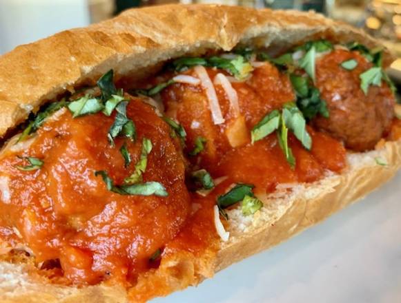 Order Messy Meatball Panino food online from Tuscan Son store, Los Angeles on bringmethat.com
