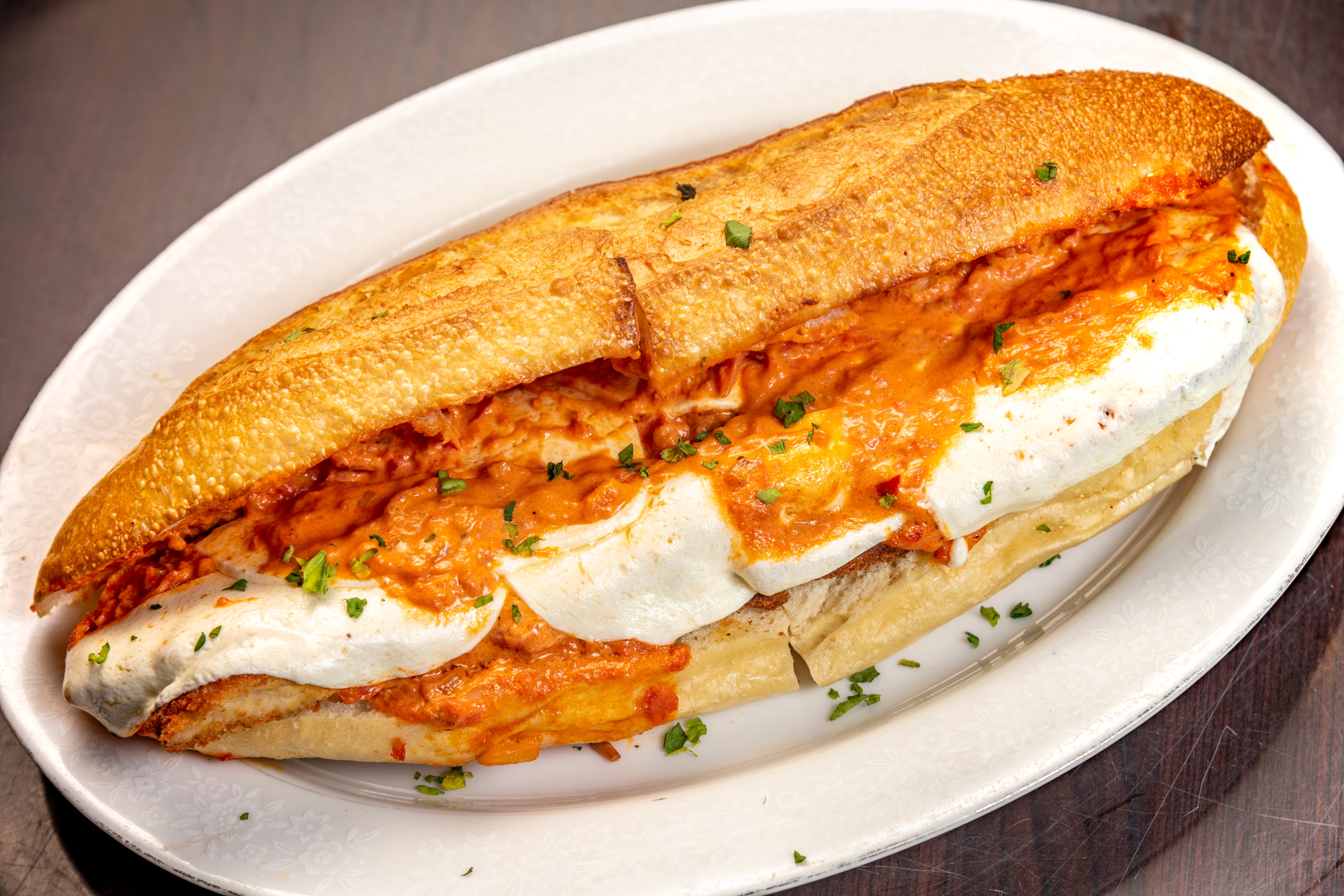 Order Chicken Parm Sandwiches - Sandwiches food online from Ciccios Pizza store, Brooklyn on bringmethat.com