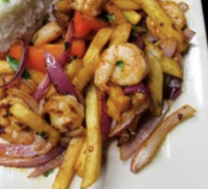 Order Shrimp Saltado food online from Incas Peruvian Cuisine store, Tucson on bringmethat.com