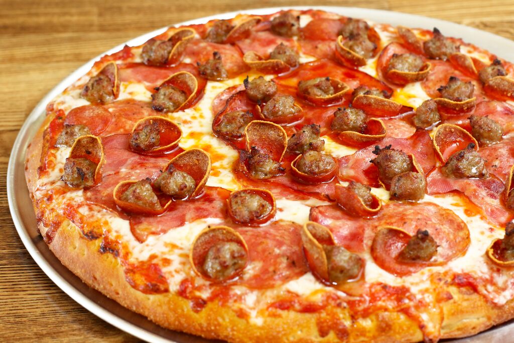 Order Meatie Pizza food online from Namaste Pizza store, Fremont on bringmethat.com
