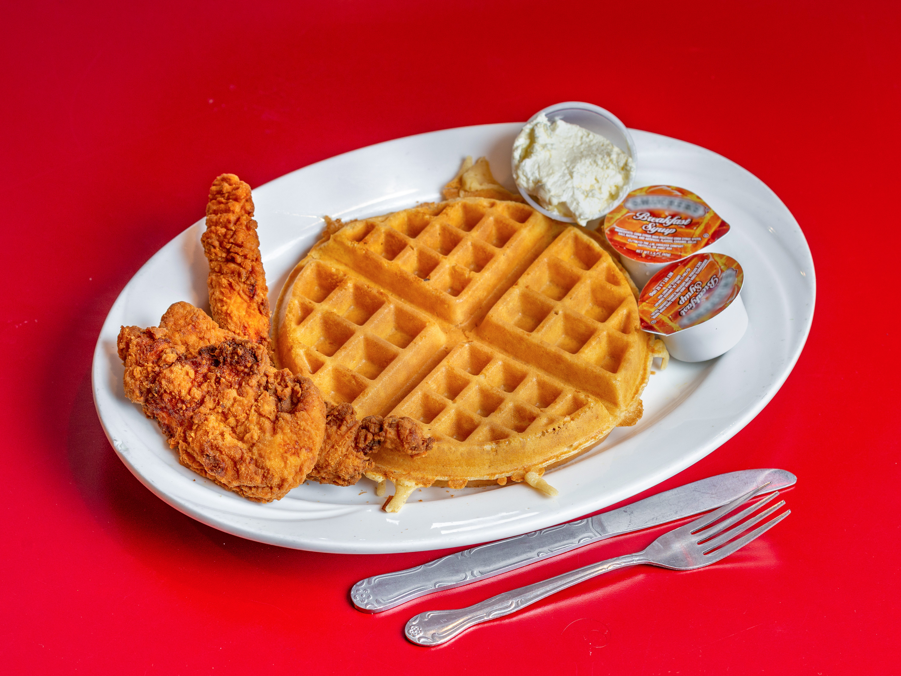 Order Waffle with Chicken Fingers food online from Morristown Diner store, Morristown on bringmethat.com