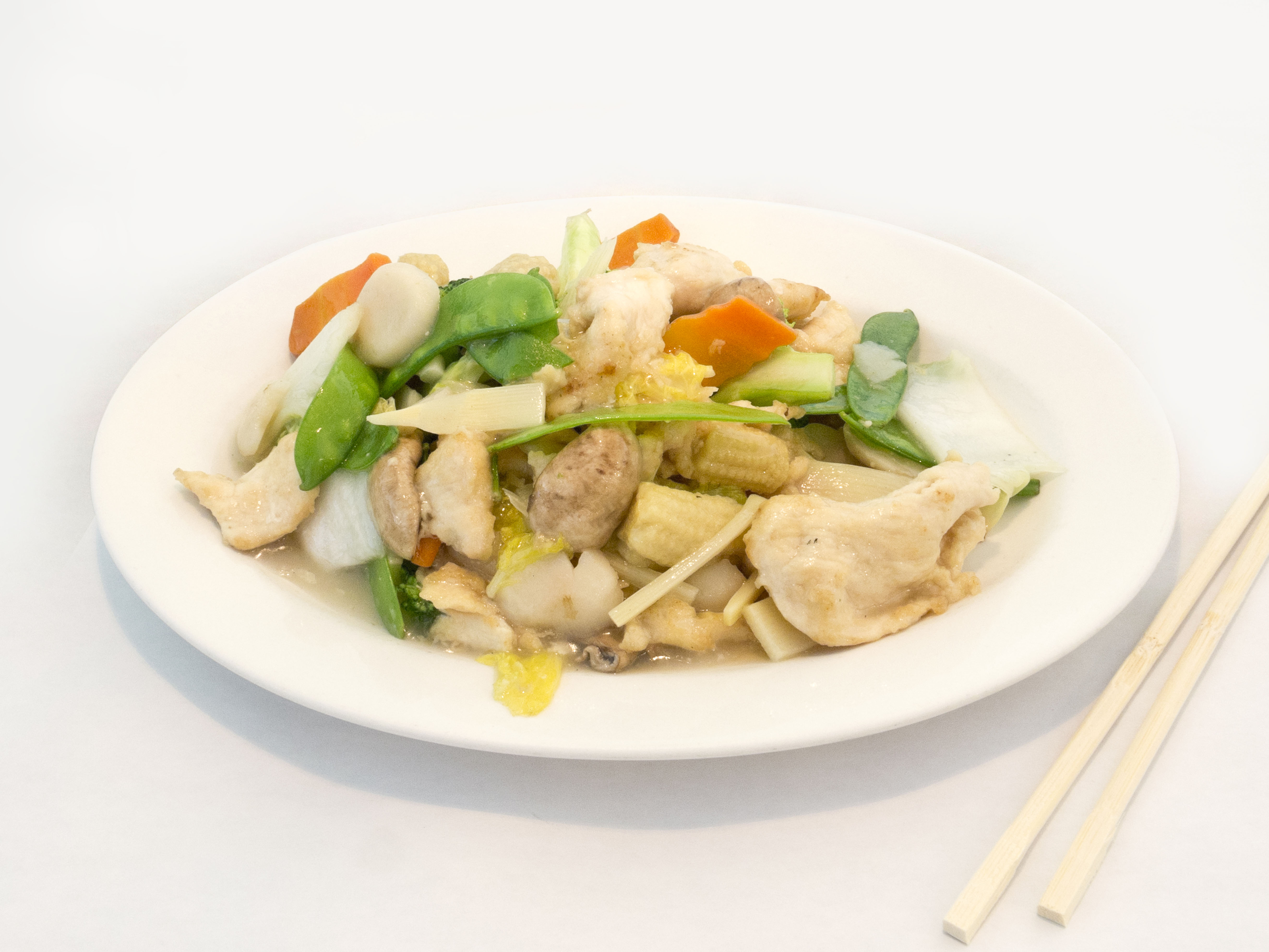 Order Chicken with Vegetable food online from Tang's Pacific Bistro store, Ft. Worth on bringmethat.com