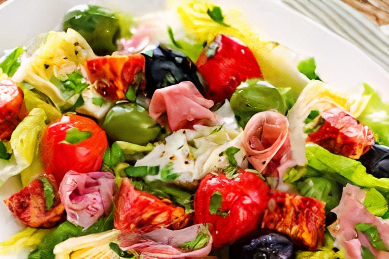 Order Antipasto Salad food online from Italian Affair Pizza & Pasta store, North Cape May on bringmethat.com