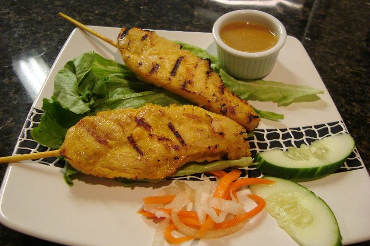 Order 4. Satay Skewers food online from The Lemongrass Cafe store, Tumwater on bringmethat.com