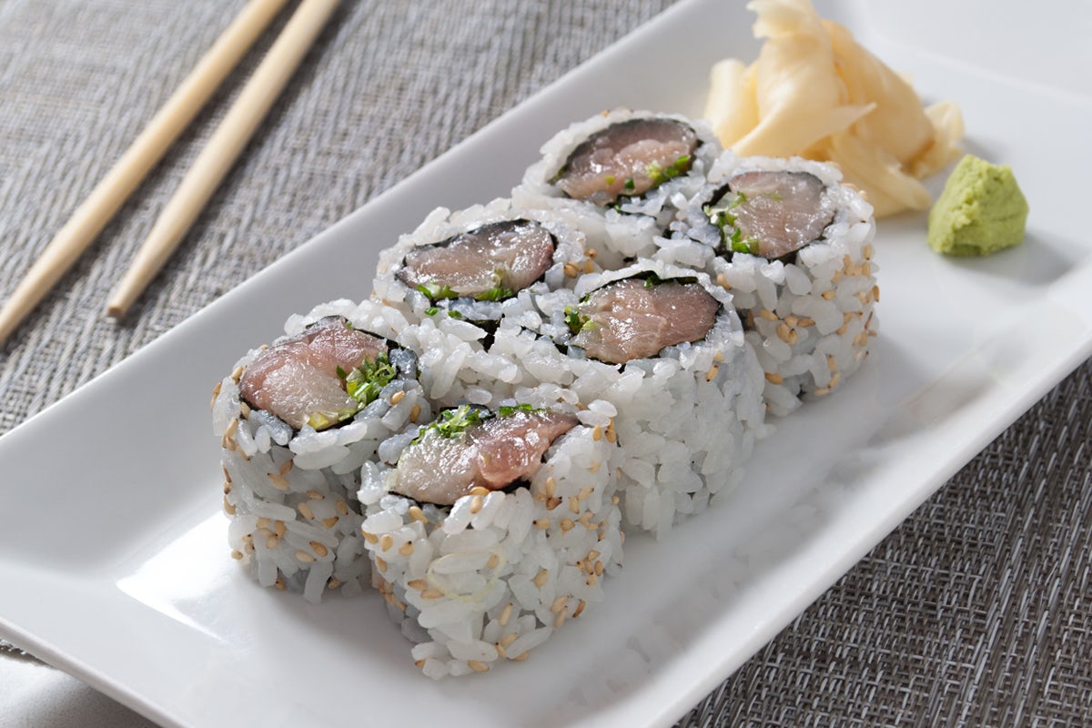 Order Yellowtail Scallion Roll food online from Harura Chicago store, Chicago on bringmethat.com