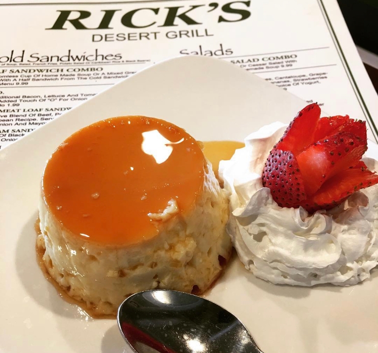 Order Cuban Flan food online from Rick Desert Grill store, Palm Springs on bringmethat.com