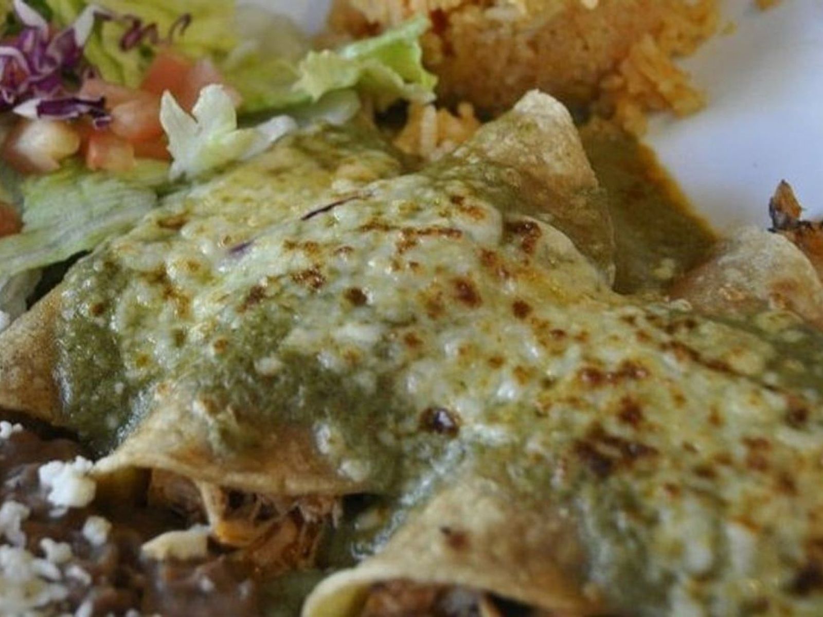 Order Enchiladas (En Salsa Verde) food online from El Nuevo Mexicano store, Chicago on bringmethat.com