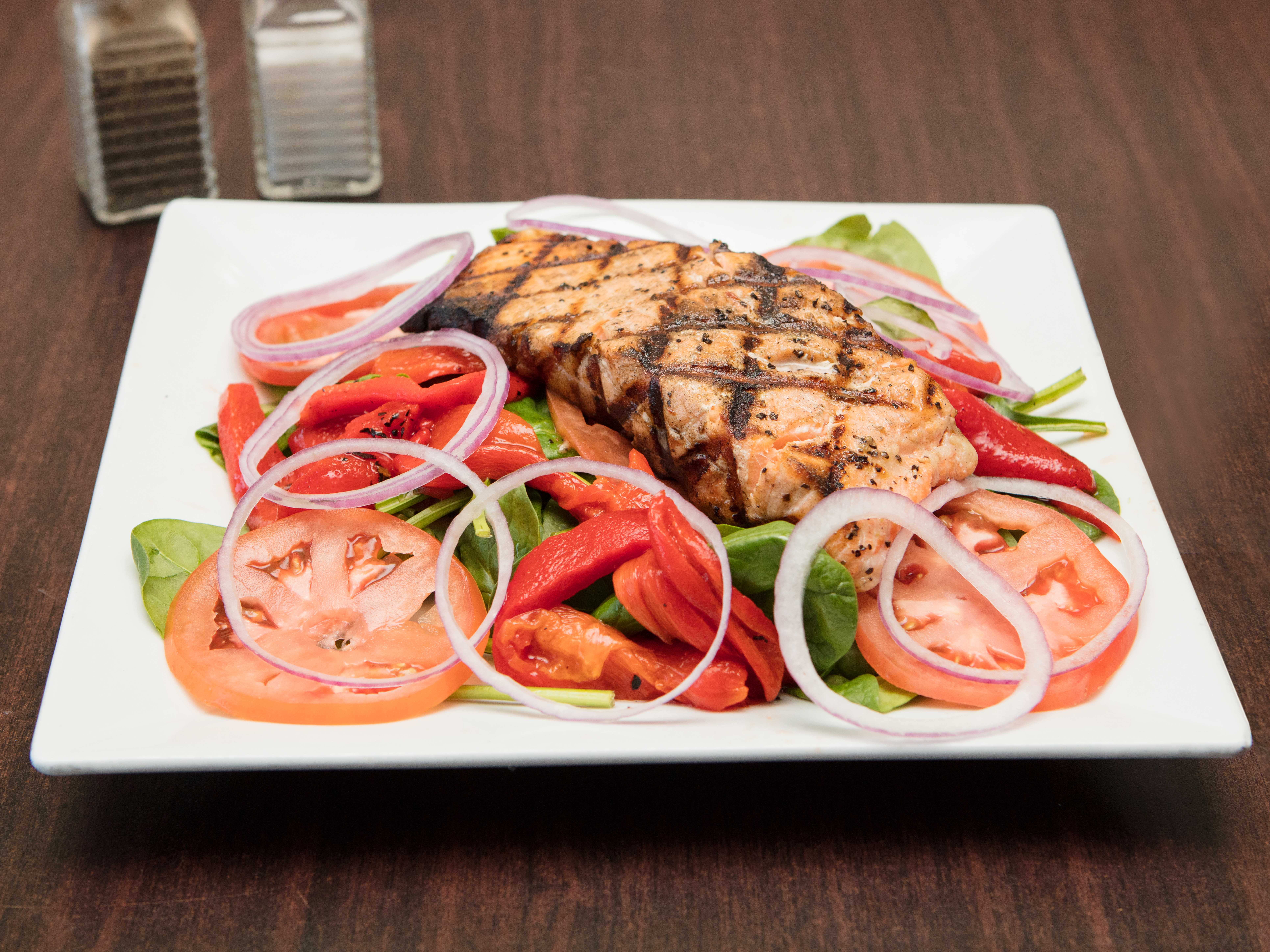 Order Grilled Salmon Salad food online from Italian Street store, Somers Point on bringmethat.com