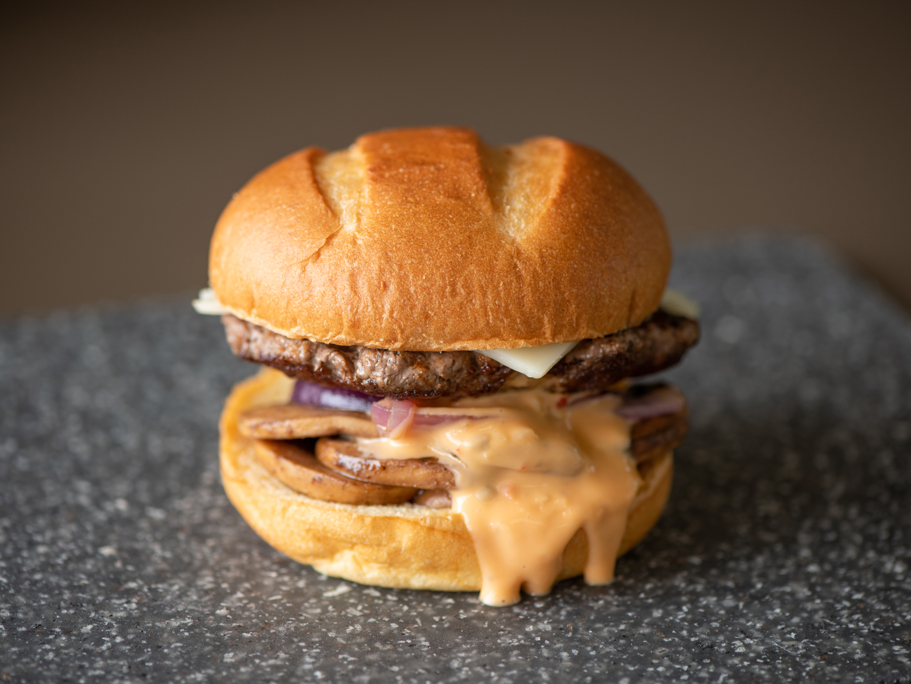 Order Swiss Mushroom Burger food online from Burganic Hub store, Houston on bringmethat.com